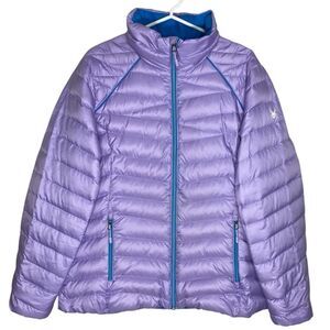 Spyder Down Puffer Jacket Womens XL Lavender US Ski Team Winter Y2K Gorpcore Zip